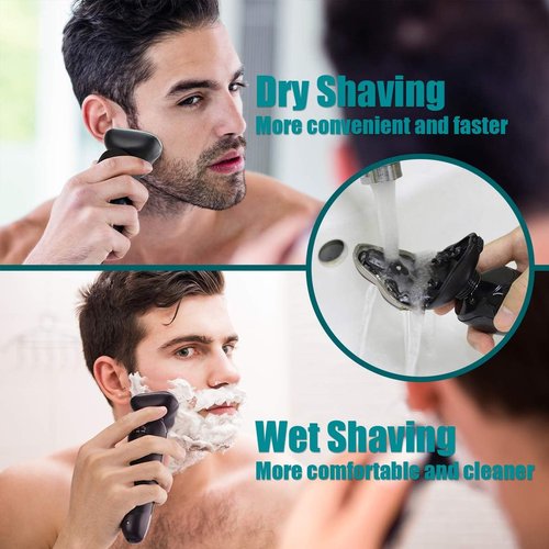 Skiennix Electric Razor for Men - Waterproof Rechargeable Shaver with Nose & Sideburn Trimmer