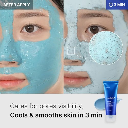 Medicube Zero Pore Blackhead Mud Facial Mask - Cooling & Pore Tightening - Quick Dry AHA/BHA/PHA Formula - 3.52 oz