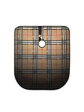 Illuzien Tan Plaid PRO Barber Cape, Hair Cut Cape, Water-Resistant Barber Accessories, Professional (SNAP)