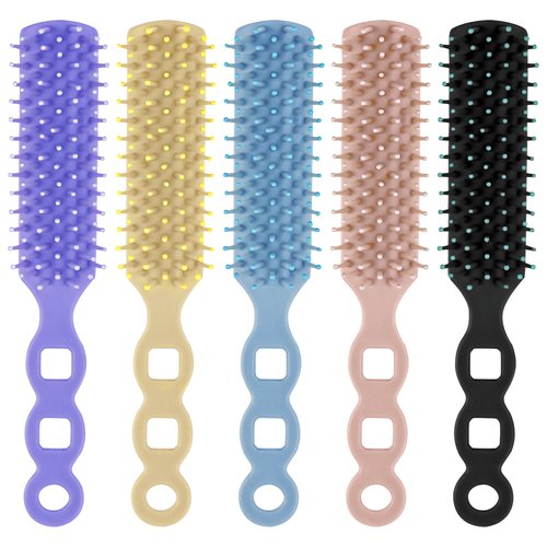 Gisdo 100 Pcs Hair Brush and Comb Set in Bulk for Homeless Individually Wrapped, Bulk Comb Brush Hairbrush for Women Kids Hotel Homeless Charity (Bright Color)