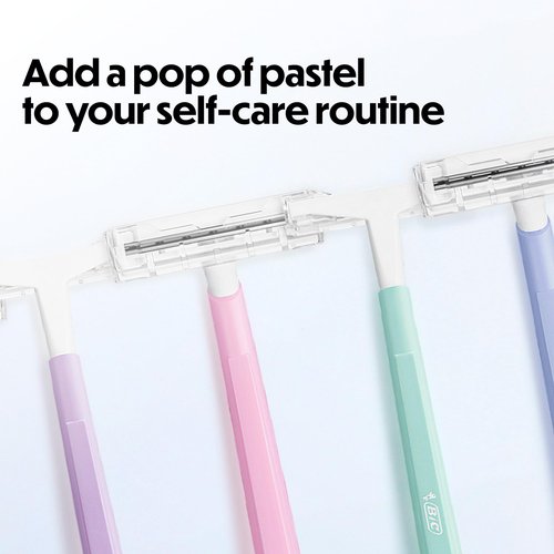 BIC Silky Touch Women's Disposable Razors; With 2 Blades; Pretty Pastel Razor Handles; 10 Count Value Pack of Shaving Razors