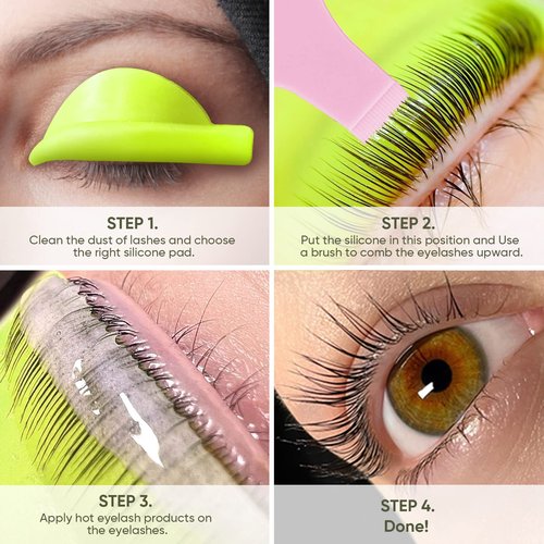 Libeauty Eyelash Lift Shield Lash Perm Pads 10 Pcs Reusable Eyelash Perming Curler Lower Eyelash Pads Lifting Rods