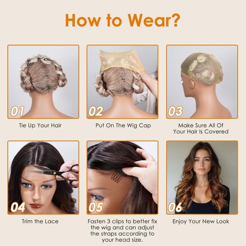 SHINLEA Brown Highlight Wig for Women, 26 Inch Long Wavy Lace Hairline Middle Part Natural Looking Synthetic Heat Resistant Fiber Wigs for Daily, Party, Halloween and Cosplay, Brown Highlight