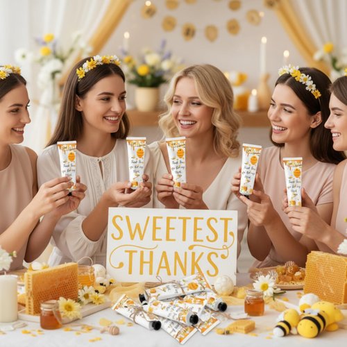 Swiffen 48 Sets Honey Hand Cream Gifts Bulk Baby Shower Favors for Guest a Little Honey Is on The Way Thank You for Bee-ing Here Travel Size Lotion with Organza Bags