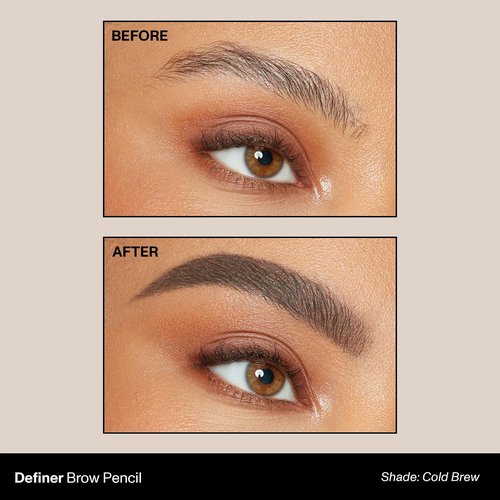 Morphe Definer Dual-Ended Brow Pencil - Precision Slanted Tip for Shaping & Filling - Cold Brew (0.003 oz)