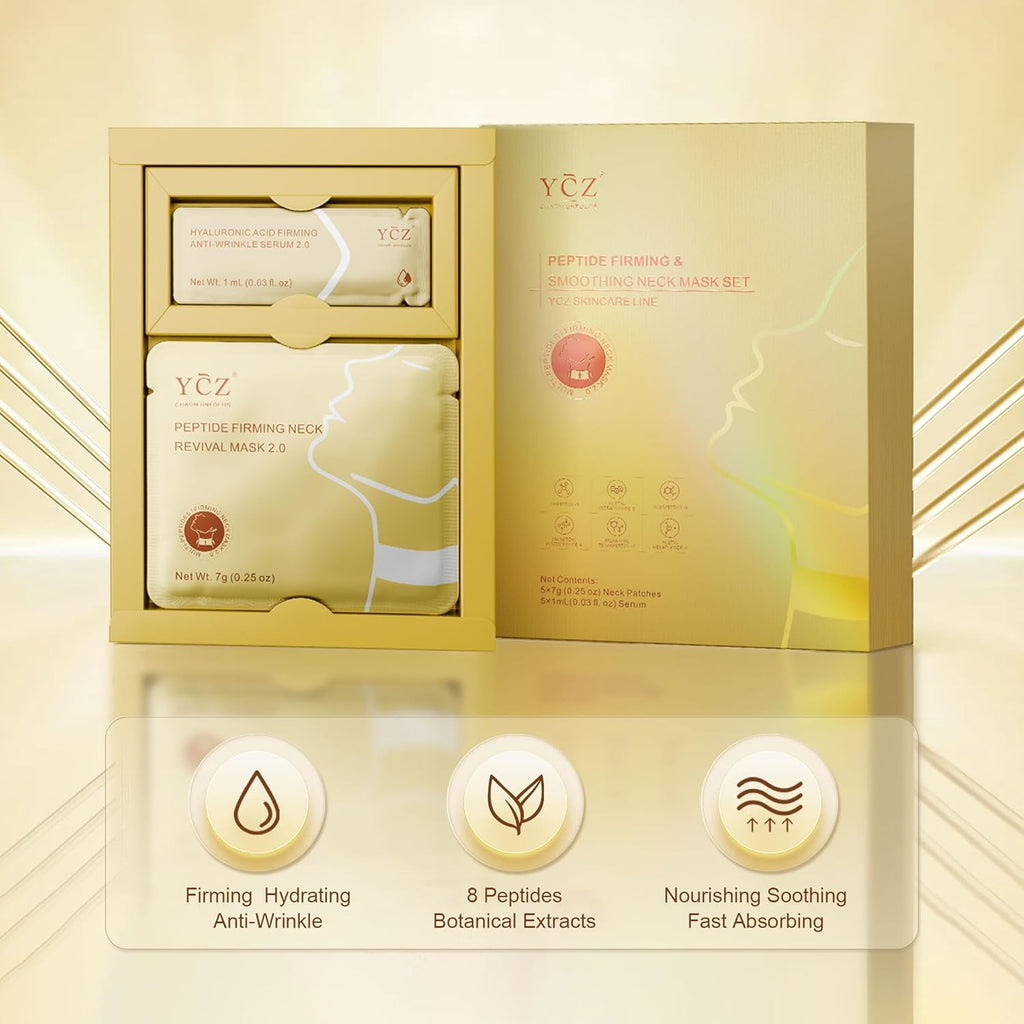 Ycz Firming Neck Mask | Deep Hydration & Collagen Anti-Wrinkle Patches with 8 Peptides