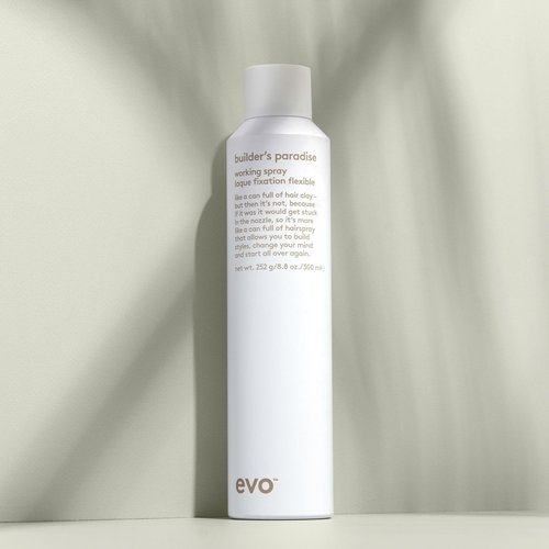 EVO Builder's Paradise Working Spray - Full Size Medium Hold Lightweight Hairspray To Build Shape & Style Control with A Reworkable Finish - 8.8oz