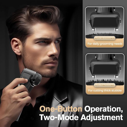 Skiennix 5-Blade Cordless Electric Razor for Men - Close Shaving, Wet/Dry Use, USB-C Fast Charging