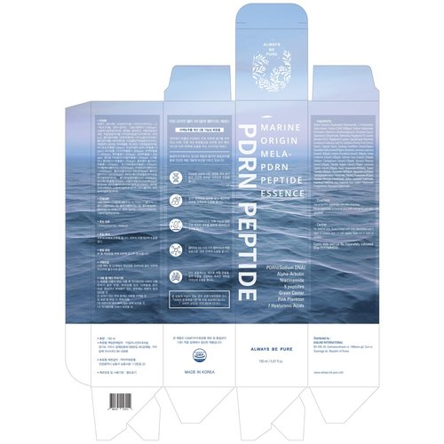 Always Be Pure Marine Origin Mela-PDRN Peptide Essence, Skin Renewal Serum with Salmon DNA, Niacinamide for Glowing Skin, Korean Skincare, 150ml/5.07 fl.oz.