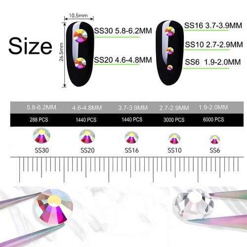 Hotfix Rhinestones Flatback Glass Rhinestone 1440PCS SS20 4.6-4.8MM Round Gems for Nails Art Glitter Crystals Stone DIY Bags Clothes Shoes (Mixed Colors)