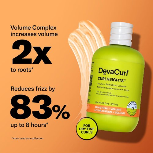 DevaCurl CurlHeights Cleanser - Volume & Body Boost for All Curl Types | 12 oz