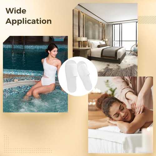 24 Pairs Spa Disposable Slippers, White Soft Plush Open Toe Non-Slip Slippers for Hotel, Spa, and Hospitality Unisex
