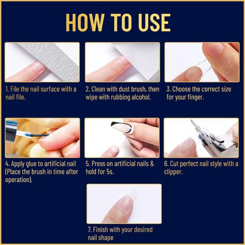 Valitic Strong Nail Glue and Strengthener for Acrylic and Press On Nails - Quick Dry Brush On Gel for Long Lasting Effect - Adhesive Nail Bond for False Nails with Tips Strengthener - 4 Pack