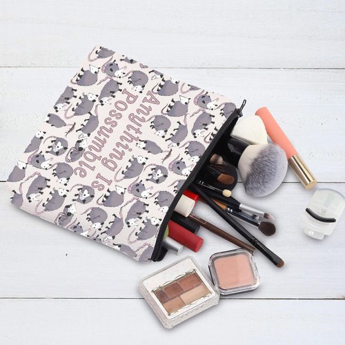 G2TUP Opossum Lover Cosmetic Bag Possum Makeup Bag Anything Is Possumble Funny Possum Zipper Bag Gift (Possumble New)