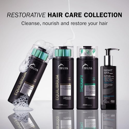 TRUSS Night Spa Overnight Hair Serum - Intense Hydration & Reconstruction for Dry Hair - Vegan Formula (8.45 oz)