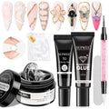 SUPWEE Solid Builder Gel for Nails 3D Nail Sculpture Gel and Nail Rhinestone Glue 3d Gels Nails Art Clear Hard Gels for Christmas Home DIY Manicure