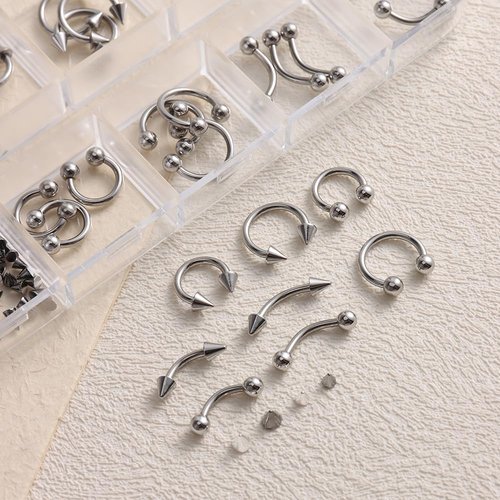 3D Punk Alloy Nail Art Dangle Charms with Piercing Tool Hand Drill, Silver Cone Spike Studs Hanging Rings Metallic Nail Jewelry Rivets Pierced Art Supplies for Tips, Acrylic, Gels Decorations