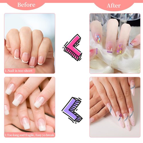 Nail Forms 300PCS, Acrylic Nail Forms for Nail Extension Tips, Long Forms for Acrylic Nails, Thick Professional Nail Art Tips Extension Forms Manicure Tool DIY Home Salon Supplies
