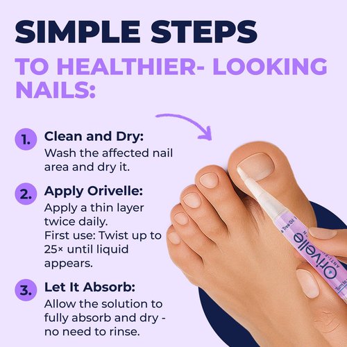 Orivelle Nail Fungus Pen – Professional Nail Repair & Strengthening Solution with Tea Tree Oil – Improves Appearance of Discolored or Damaged Nails (Pack of 2)