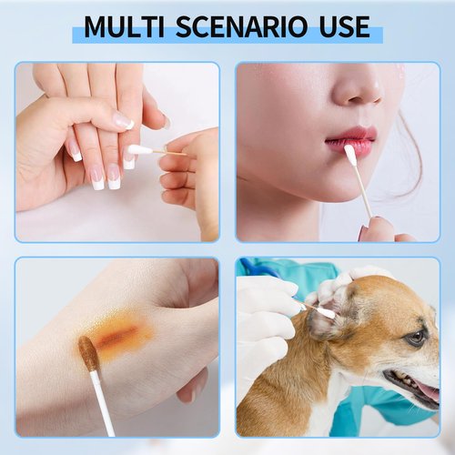 Long Cotton Swabs 10 Inch, 100pcs Cotton Tipped Applicators with Large 1/2 Inch Diameter Swab for Cleaning - Non-sterile