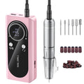 Electric Nail Drill Machine 45,000RPM - Professional Electric and Rechargeable Nail Drill with LCD Display, 6 Bits and 30 Sanding Bands, Low Heat Quiet E-File for Acrylic Gel Nails V9-3