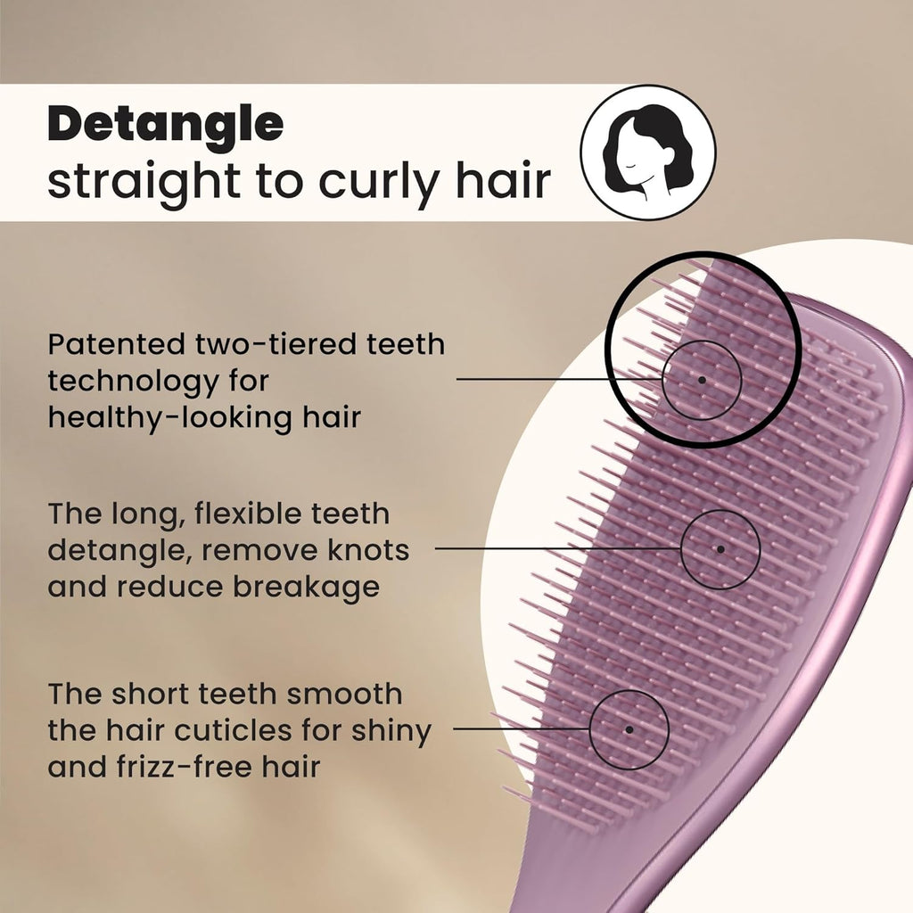 Tangle Teezer Chrome Ultimate Detangler Brush - Eliminates Knots & Reduces Breakage for All Hair Types | Mauve