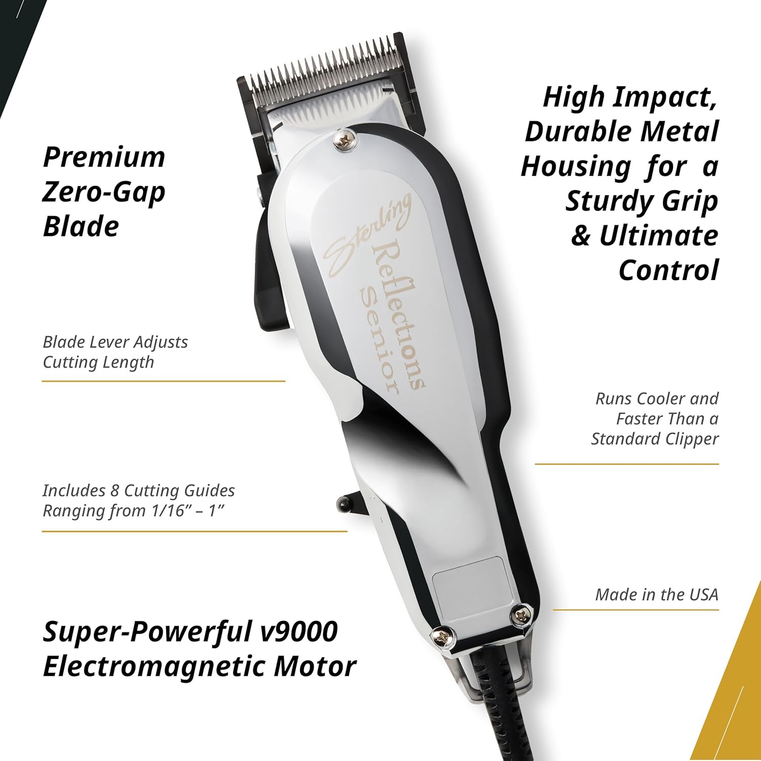 Wahl Professional Hair Clipper - V9000 Motor Corded Tool with Adjustable Taper Lever & Metal Housing