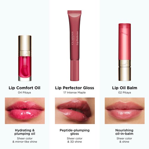 Clarins Natural Lip Perfector | Award-Winning | Sheer Finish Lip Plumping Gloss | Instant 3D Shine | Nourishing, Hydrating, Softening | Contains Natural Plant Extracts With Skincare Benefits