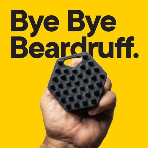 TOOLETRIES Beard Scrubber - Silicone Beard Brush & Exfoliator for Men, Deep Cleans & Unclogs Pores, Ergonomic Handle Design, Removes Beardruff - Charcoal