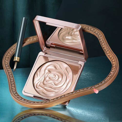 FLORASIS · Peach Blossom Carved Flower Pattern Highlighter 02 Chasing Fireflies: Shimmering Peachy Gold