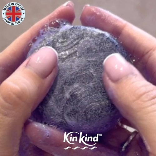 KinKind Toning Purple Shampoo Bar - Perfect for Blonde, Silver & White Hair | Vegan Travel-Friendly Solid Bar - Up to 50 Washes
