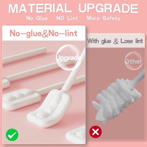 Lonlown 60PCS Baby Tongue Cleaner & 1PCS Finger Toothbrush Infant Mouth Cleaner Newborn Gum Cleaner Disposable Infant Oral Clean Stick Dental Care for Baby Toddler