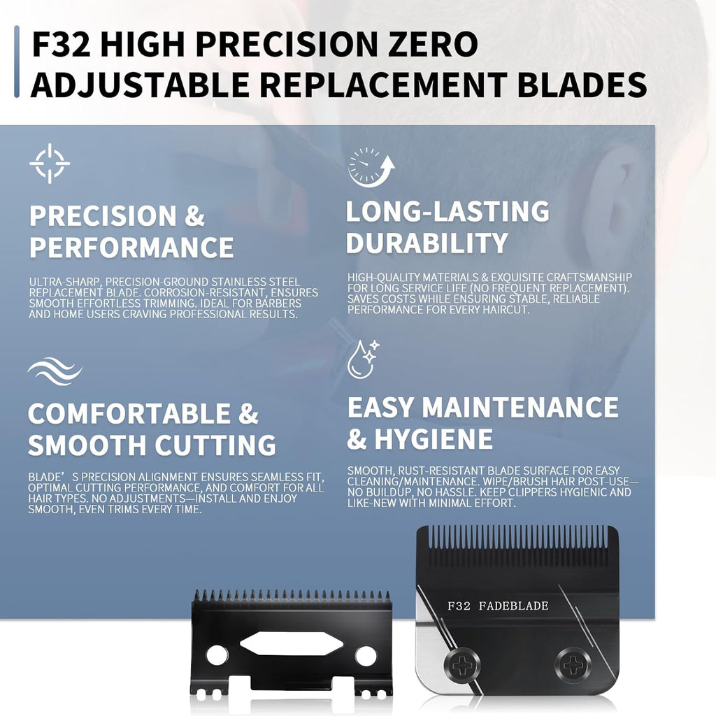 Wahl F32 Professional Fadeout Blade - High Precision Zero Adjustable Replacement Blades | 1 Pack