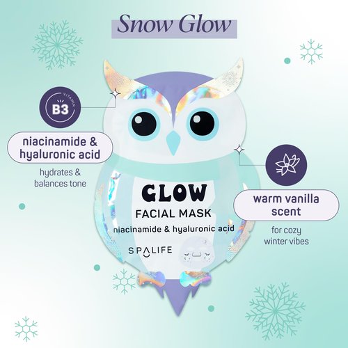 SpaLife Beauty Winter Wonder Animals Christmas Face Mask Bundle | Korean Facial Masks | Hydrating, Firming and Glowing Sheet Mask Set | Christmas Gifts for Women | 12 Pack