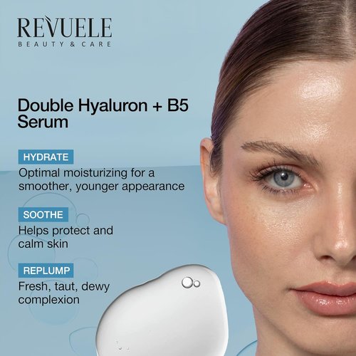 Revuele Double Hyaluron + B5 Serum - Hydrating Face Serum with Hyaluronic Acid | 1 fl. oz