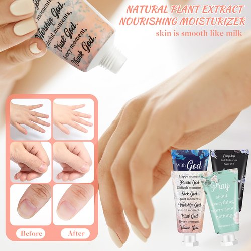 Sacubee 12 Pcs Christian Hand Cream Bulk for Women Mother's Day Mini Travel Size Religion Bible Verse Lotion for Skin Dry Hand Lotion for Mom Grandma Church Prayers Coworker Wedding Favors