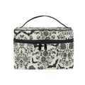 ZOEO Makeup Train Case Bat Retro Flower Korean Carrying Portable Zip Travel Cosmetic Brush Bag Organizer Large for Girls Women