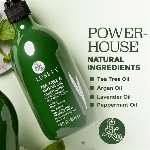 Luseta Tea Tree Oil Conditioner - Natural Anti-Dandruff Treatment for Dry Hair | Sulfate-Free, 16.9oz