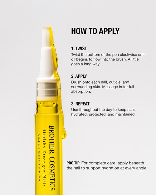 Brother Cosmetics Official Viral Oil - Nail Oil Treatment For Growth, Strength & Moisture - Moisturizing Cuticle Oil for Damaged, Dry, Brittle Nails - Nail Repair & Care Formula For Men & Women