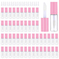 WLLHYF 100 Pcs Mini Lip Gloss Tubes, Refillable Lip Balm Bottle Transparent Empty Containers Travel Personal Cosmetic Inserts Cosmetic Tools Mini Lipstick Containers for Women DIY Makeup (Pink)