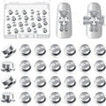 Leelosp 30 Pieces Spinning Nail Charms Nail Art Rotating Charm Bearing Art Tool Rings Jewelry Rotating Tools 3D for Women Girls Crafting Jewelry Accessories(Silver,0.16 x 0.2 x 0.1 Inches)