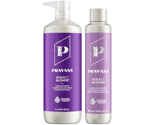 Pravana The Perfect Blonde Purple Toning Shampoo - Neutralizes Brassy Tones | Enhances Shine & Protection | Vegan & Sulfate-Free