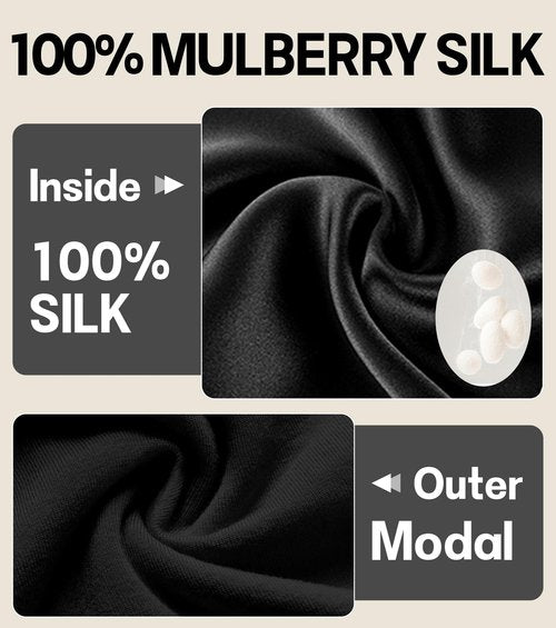 SECZIPE 100% Mulberry Silk Bonnet for Sleeping for Curly Hair and Braids, Wrap with Adjustable Strap for Women and Men,Real Silk, Not Satin（1Pc,Black）
