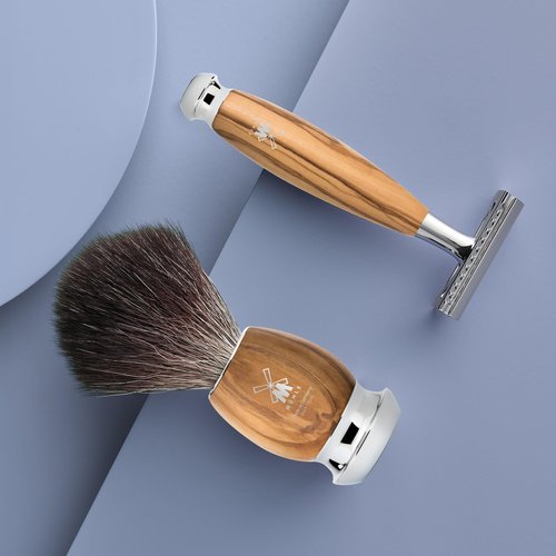 MÜHLE VIVO Olive Wood Closed Comb Safety Razor - Clean Shaving, Modern Design