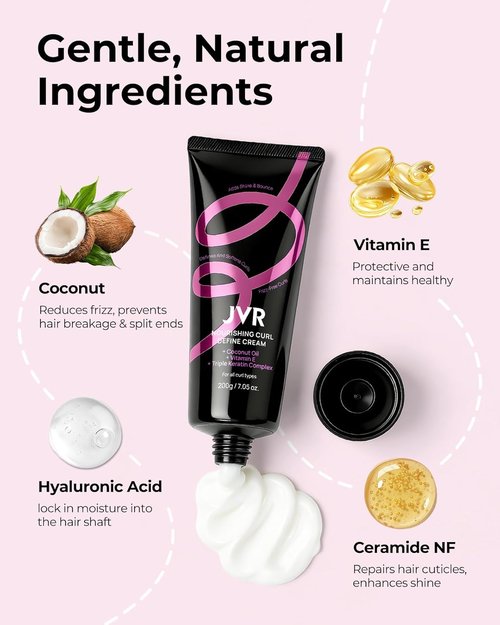JVR Curl Defining Cream - 2-in-1 Curl Styling & Moisturizing Cream for Curly Hair | 7.05oz