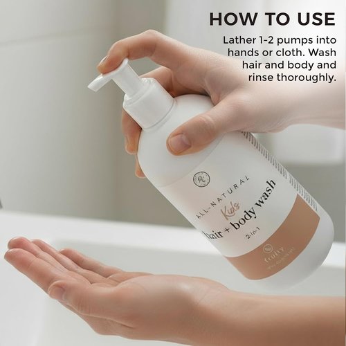 Rowe Casa Organics Kids Hair & Body Wash - 2-in-1 Therapeutic Essential Oils, Fruity Scent - 16 Fl. Oz