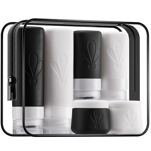 INSFIT Silicone Travel Bottles Set, 6 Pack Travel Size Toiletries, Leakproof Travel Bottles for Toiletries, Travel Accessories for Women, Airplane Travel Essentials, Travel Containers for Toiletries