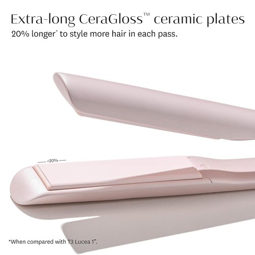 T3 SinglePass Smooth X Flat Iron - Extra-Long Ceramic Plates & 9 Heat Settings for All Hair Types