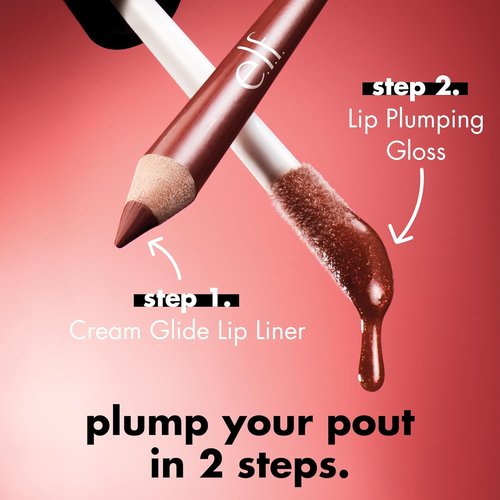 e.l.f. Lip Plumping Gloss - High-Shine Hydrating Formula for Fuller Lips | Pink Sugar, 0.1 Fl Oz