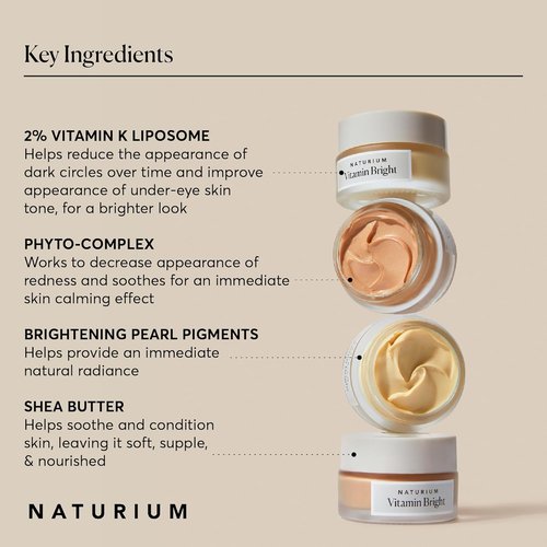 Naturium Vitamin Bright Eye Cream - Illuminating Under Eye Repair for Dark Circles | Light/Medium, 0.5 oz